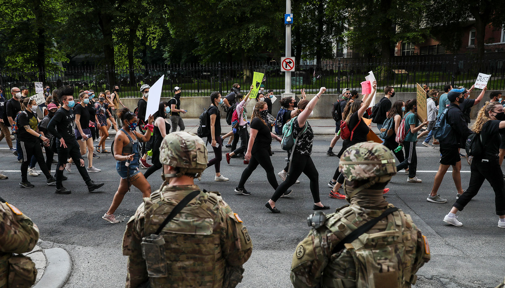 Protest overseen by National Guard