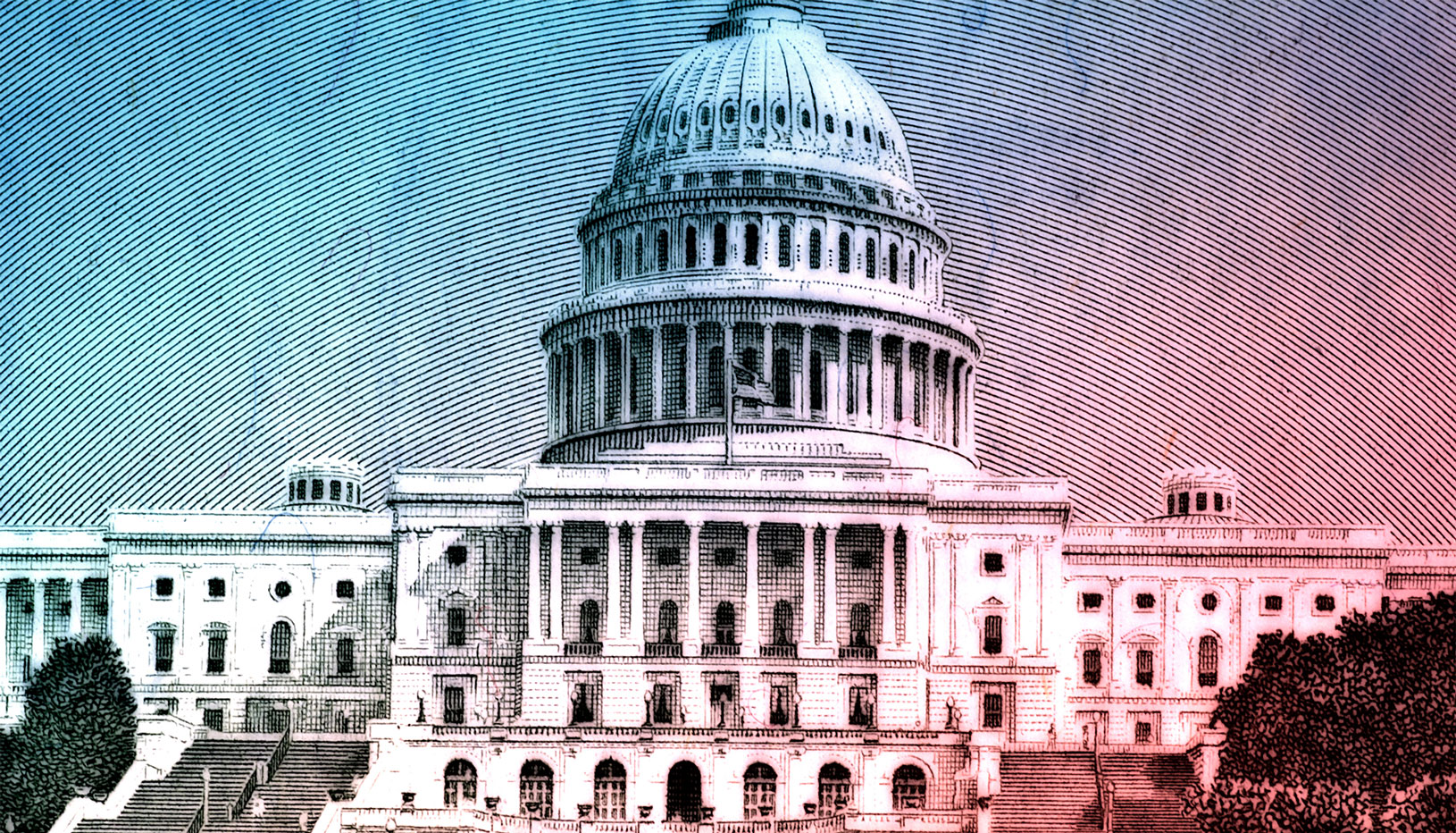 Illustration of the Capitol building in D.C.