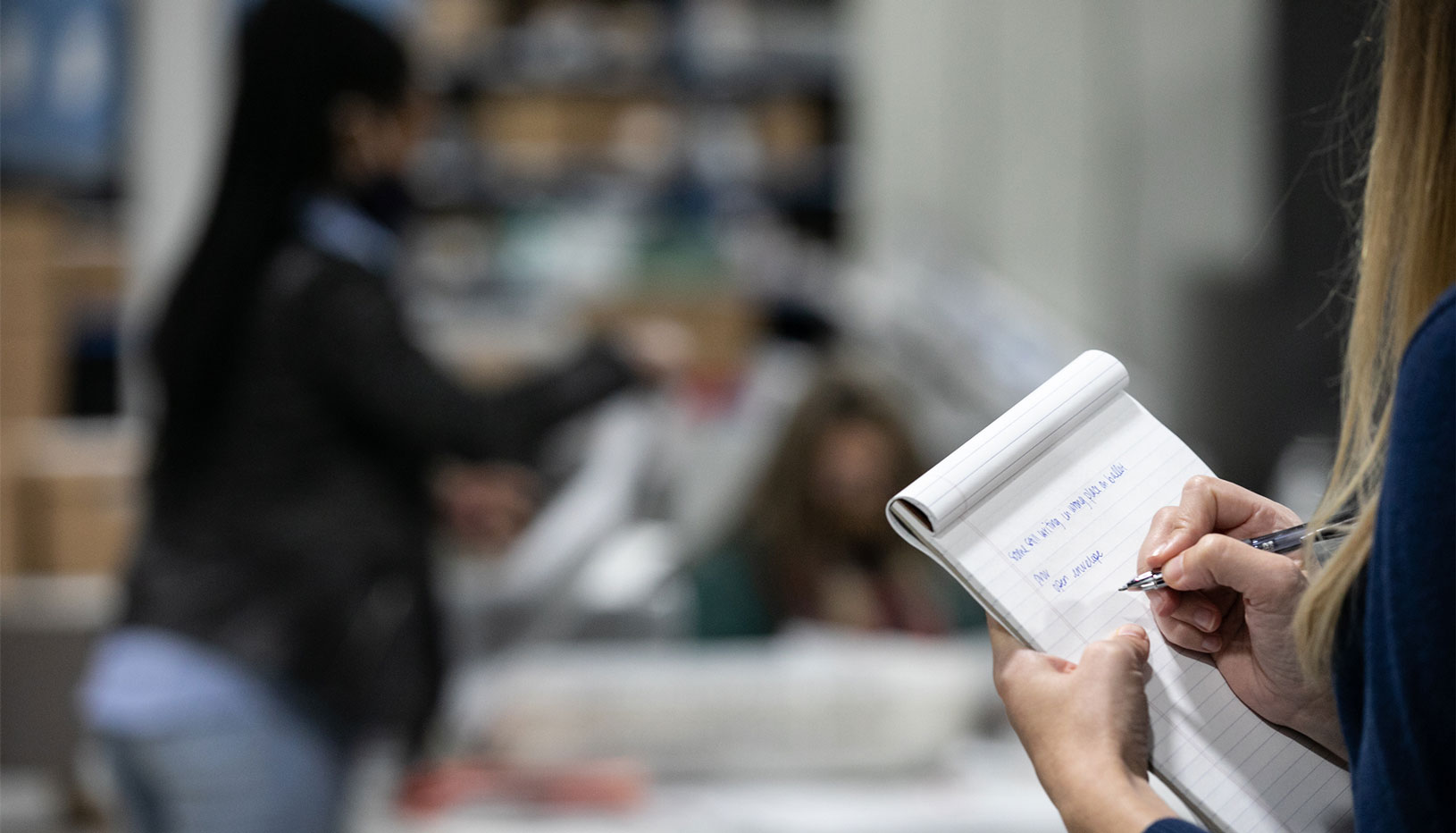 Person working at a polling place