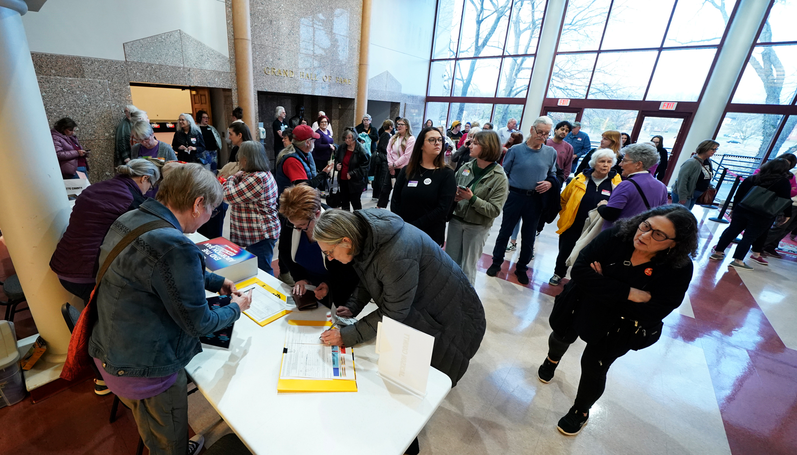 Citizens signing petition for proposed amendment