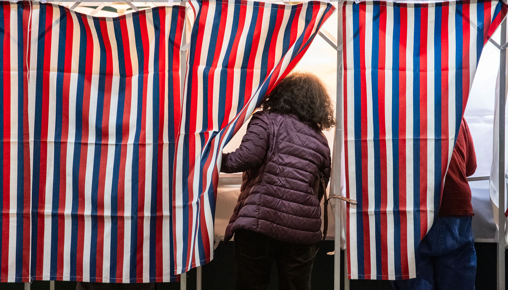 Voter at a polling place