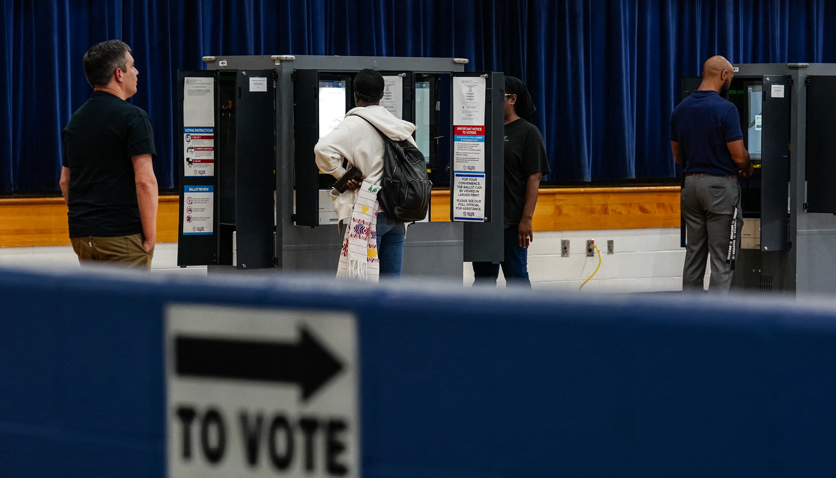 People at polling place