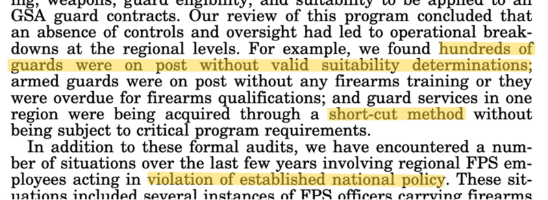 Excerpt from September 28, 2000, testimony of the GSA’s deputy inspector general. Source: govinfo.gov, emphasis added by the Brennan Center.