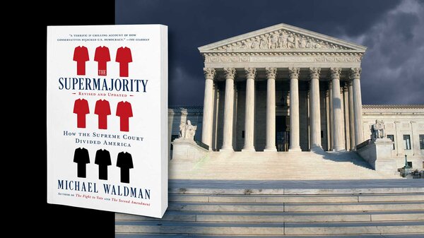 Paperback book cover of Supermajority with image of court house