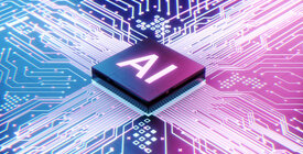 Computer chip embossed with the letters "AI"