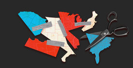 Graphic of fractured USA map