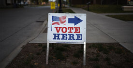 Vote Here Sign Outside