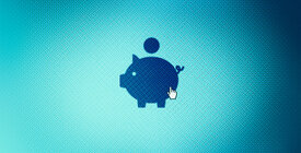 Illustration computer pixels with piggy bank