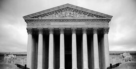 Black and white photograph of Supreme Court