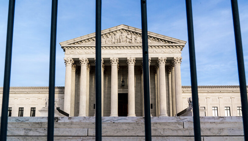 Supreme Court behind barrier