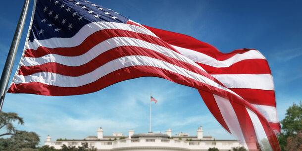 American flag over the White House