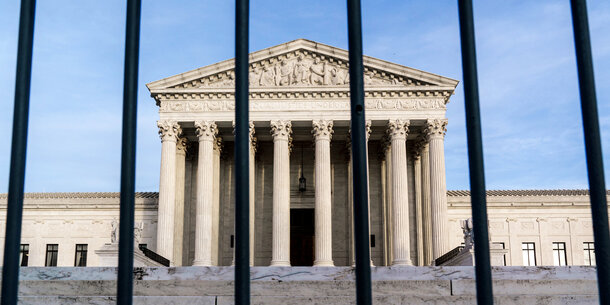 Supreme Court behind barrier